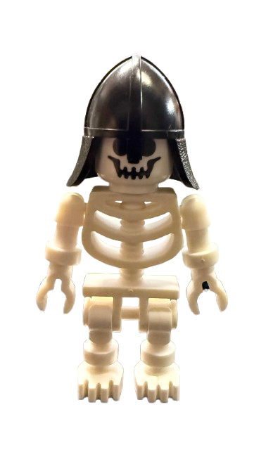 Skeleton with Standard Skull, Black Neck Protector Helmet, gen009 - LEGO® Knights Kingdom I