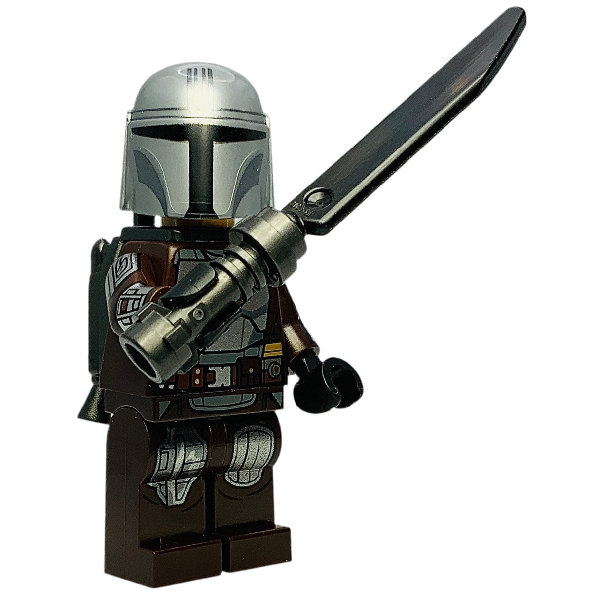 Din Djarin - Silver Beskar Armor, sw1258 (with Detailed Helmet, Printed Face, Jetpack), LEGO® Star Wars Minifigure