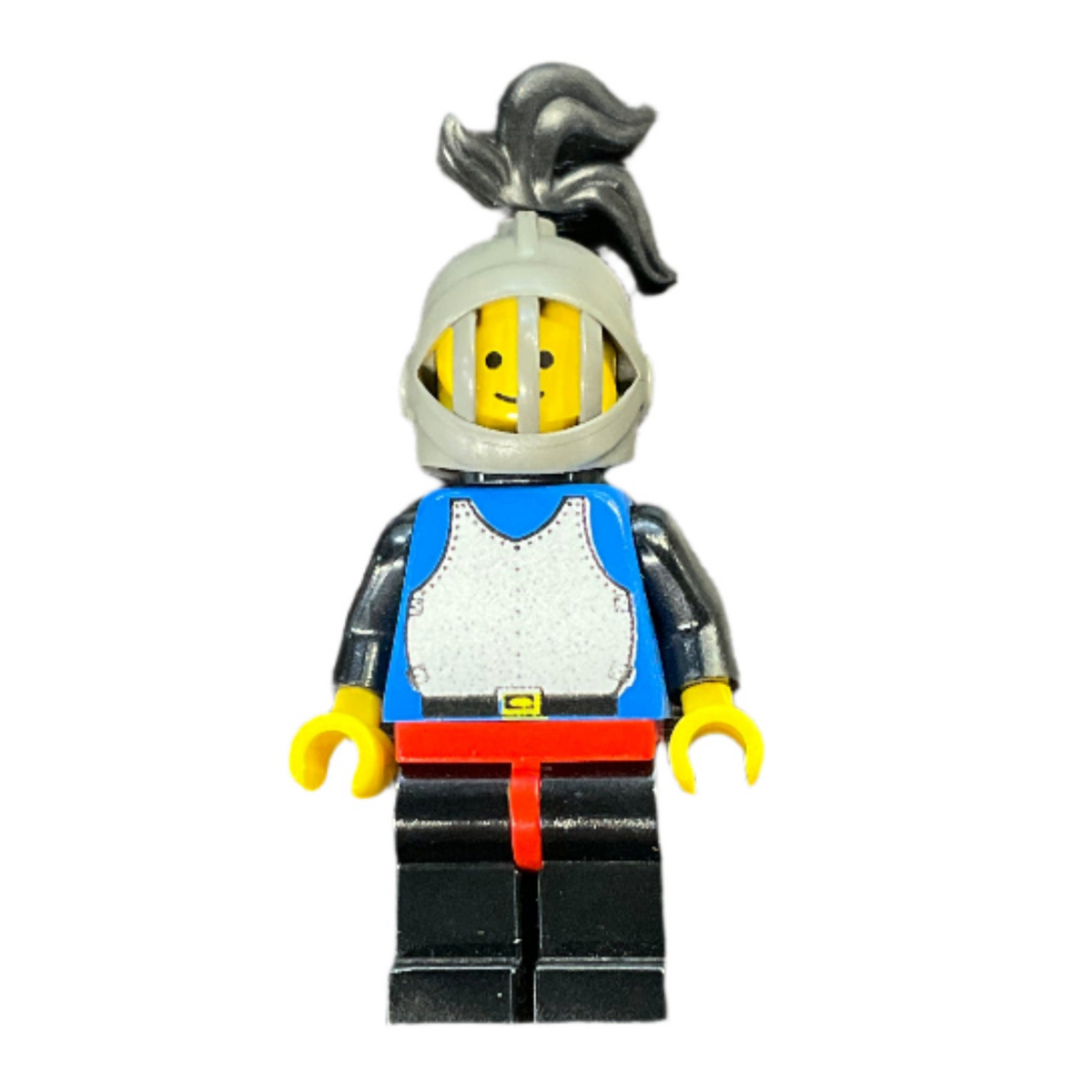 Breastplate - Blue with Black Arms, Black Legs with Red Hips, Dark Gray Grille Helmet, Black Plume, Black Plastic Cape, cas183
