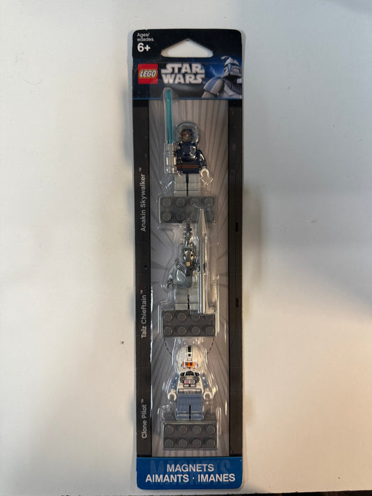 Magnet Set, Minifigures SW (3) Anakin Skywalker, Talz Chieftain, Clone Pilot - Glued with 2 x 4 Brick Bases blister pack - 853130