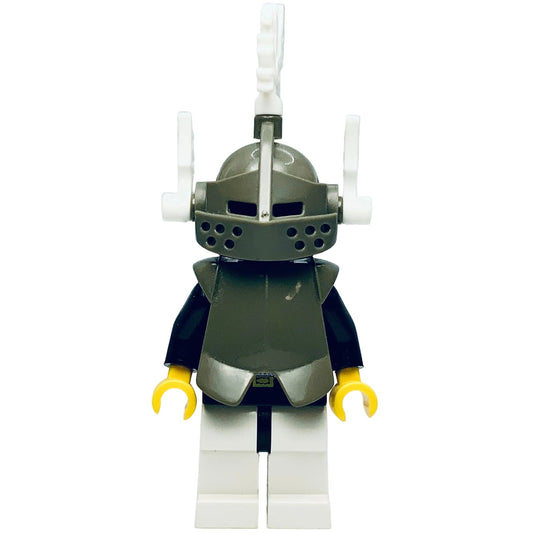 Black Castle Knight with Breastplate - Armor over Blue, Dark Gray Helmet and Visor, White Dragon Plumes, cas167 - LEGO® Castle Minifigure