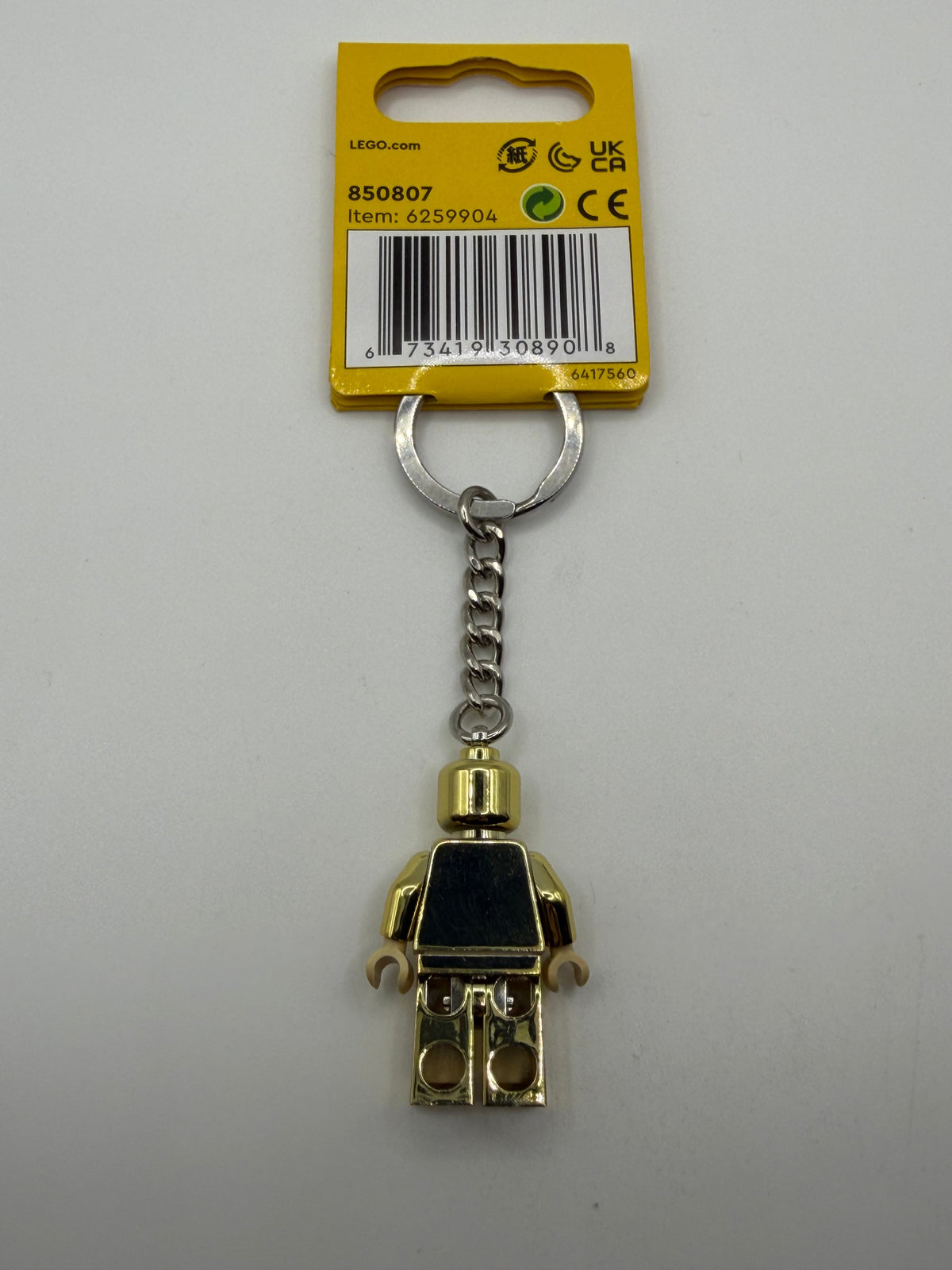 Golden LEGO® Minifigure Key Chain (Chrome Gold) 850807