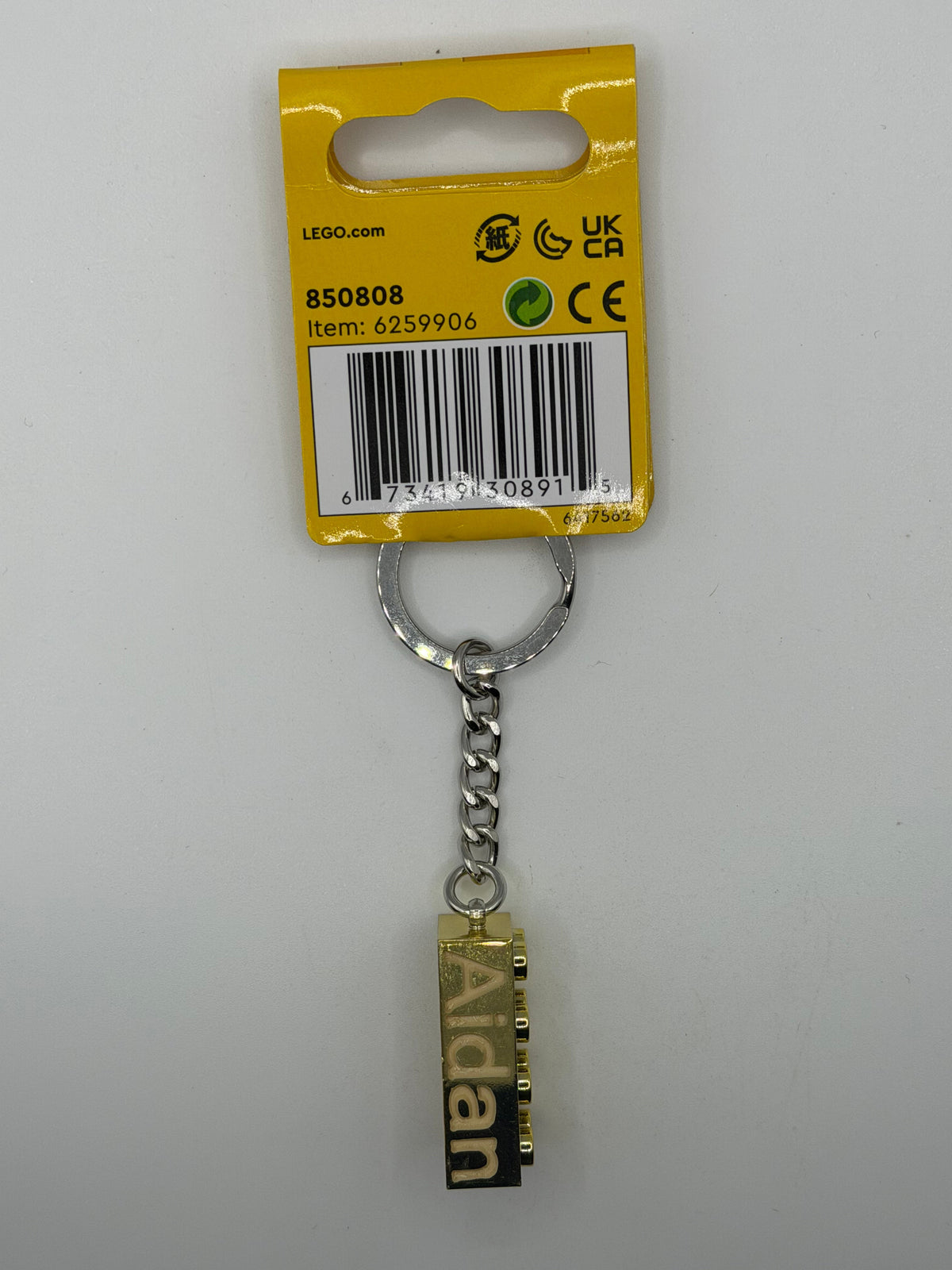 Chrome Gold LEGO® 2x4 Brick Key Chain 850808